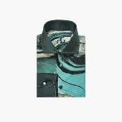Angelo Galasso Green Marble Printed Shirt