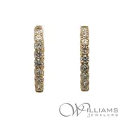 14 Karat Diamond Hoop Earrings