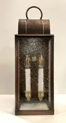 1860 Top, Salem tall, Seedy Glass Solid Copper wall lamp for outdoor.