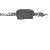 Gray Jacquard Woven Phone Lanyard with Pouch