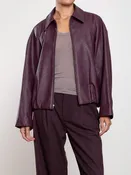 Andre Bomber Jacket In Vegan Leather - Bordeaux
