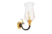Black And Gilt Bronze Empire Style Hurricane Shade One Light Sco