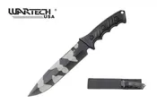13.5" WARTECH Snow Camo Hunting Knife ABS Handle w/ Sheath - H-4952-CMO