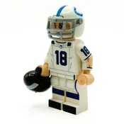 #18 QB Manning, Colts Football Player Minifig - B3 Customs