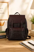 Monogram Buckle Flap Backpack