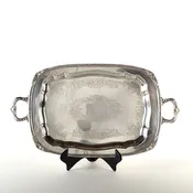 "Eternally Yours" Pattern Silver Plate Tray by Rogers Brothers, U.S.A. circa 1950