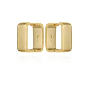 Brass Rectangle Hoop Earrings