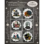 A Year In Stitches - Wool Society - Pastthyme Patterns & Marcus Fabrics - Applique Embroidery Wool Block of the Month