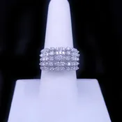 14K White Gold Elegant Diamond Statement Ring