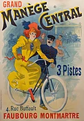 Original Vintage French Bicycle Advertising Poster 'Grand Manege Central' by Lucien Baylec, 1894