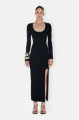 Atalanta Ballet Neck Dress - Midnight