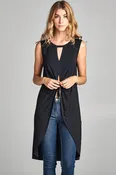 KNOTTED HIGH LOW BLACK TUNIC