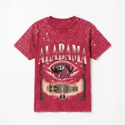 Alabama Crimson Tide Rhinestone Shoulders Short Sleeve T-Shirt