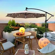 10 Ft Solar Led Patio Umbrella For Backyard
