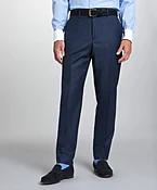 Navy & Neutral Tailored Fit Pow Flat Front Pants