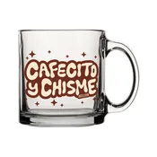 Artelexia Collection - Cafecito y Chisme Glass Mug