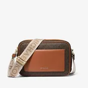 Michael Kors Maeve Signature Large East West Pocket Crossbody - Brown with Acorn