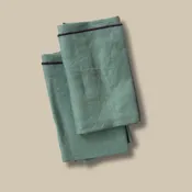 100% Linen Green Lagoon Cloth Dinner Napkins (Set of 2)