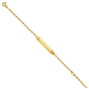 14K Tri-Color Gold Valentino ID Bracelet For Kids