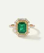 Aanika V. Emerald & Diamond Double Halo Ring - 1.85 Ct. T.W.