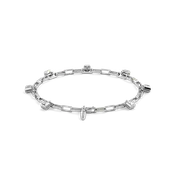 Paperclip Chain Charm Bracelet | Platinum and Diamonds | Bixlers®
