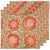 Danica Heirloom Set of 4 Block Print Napkins