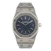 Audemars Piguet Royal Oak 15202ST Blue Dial Mens Watch Box Papers