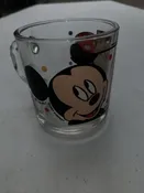 Anchor Hocking Disney Mickey Minnie Mouse Clear Glass Mug Cup / blk and wht mug