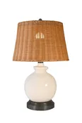 Abbeygale Ivory on Black Cordless Lamp - Made in the USA