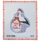 Baby's First Christmas Blue Stork