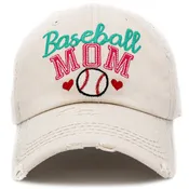 "Baseball Mom" Washed Vintage Ball Cap (2 Colors)