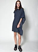 100% Cotton Asymmetric Draped Sleeve Dress - Chic & Comfortable — uzinyc