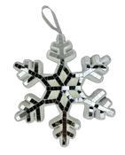 9" Diameter Silver and White Mirror Snowflake Ornament  85985SVWT