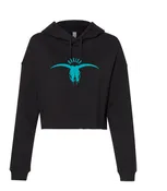 COWSKULL CROP HOODED SWEATSHIRT