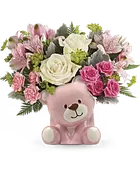 Teleflora's Precious Pink Bear Bouquet