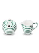 Green Swirl Cream And Sugar Set
