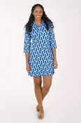 Blue Half Moon UPF50+ Ruffle Neck Dress