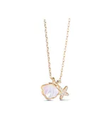 Amanda Blu Mother of Pearl Seashell and CZ Starfish Necklace -  Gold