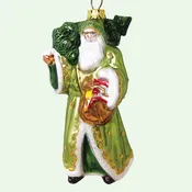 Father Santa Victorian Glass Ornament