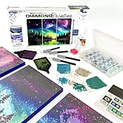 ArtSkills® Brilliant Art Northern Lights Triptych Stretched Canvas Diamond Painting Kit