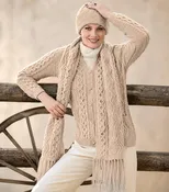 Aran Scarf and Hat Pattern