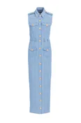 balmain cotton and linen maxi dress