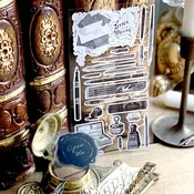 Antique Writing Set Sticker Sheet