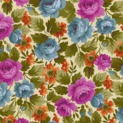 Andover Fabrics- Moonlight Roses, Rose Bush, Cream || SOLD BY THE HALF YARD