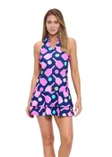 Bold Pickleball Paddle Print Halter Dress – Sporty, Flirty & Court Ready!