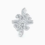 Adonis Rose Ring in white gold with round brilliant and marquise diamonds