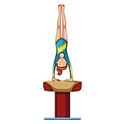 Handstand Gymnast Vector Art | Women Yoga Vector Art