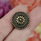 18mm Bali Button Tierracast - Antique Brass