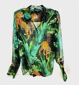 $315 Retrofete Tiger Blouse Size M
