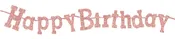 11" Diamond Sparkle Happy Birthday Banner – Rose Gold